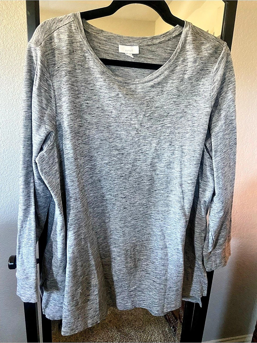 Pure Jill Long Sleeve Top in Gray Size XL